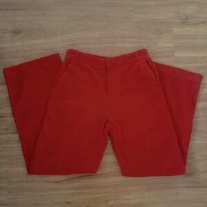 Zara Bold Red Corduroy Trousers